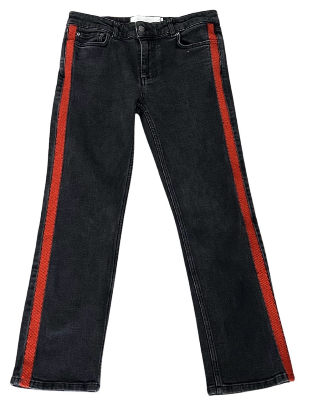 Victoria Victoria Beckham Tuxedo Red Side Stripe Straight Jeans | Grey | Size 26